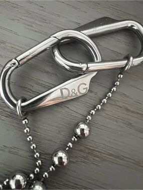 D&G Silver Stainless Steel Chain Link Keyring